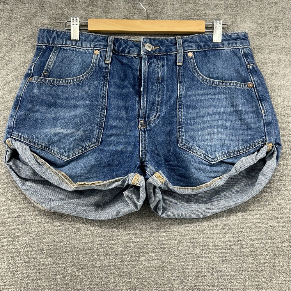 We The Free Shorts Denim Women Size 30 Blue Button Fly Summer Casual